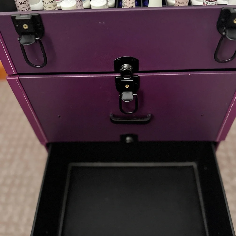 Elegant Purple Rolling Makeup Organizer